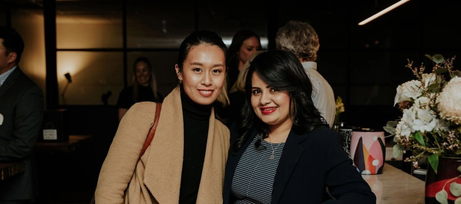 Akshaya Naronikar with a guest at an Iridium Private event